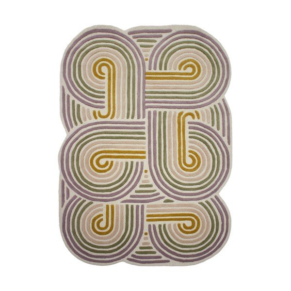 Roheline käsitsi kootud villane vaip 140x200 cm Spiral Shaped - Flair Rugs