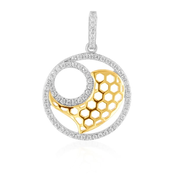 Stříbrný přívěsek s bílými zirkony Swarovski Elements Crystals Circle Heart