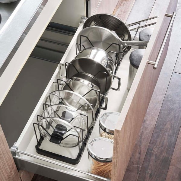 Must reguleeritav riiul kaante ja pannide jaoks Tower - YAMAZAKI-image-1