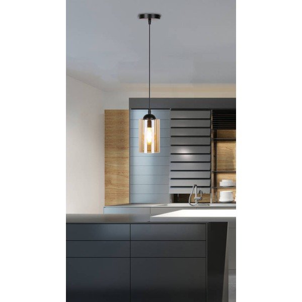 Must rippvalgusti klaasist lambivarjundiga ø 10 cm Bistro - Candellux Lighting-image-3
