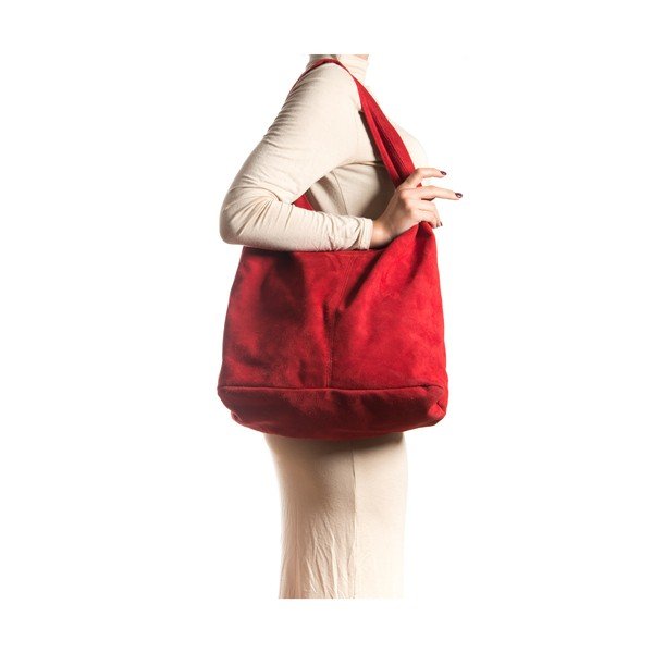 Červená kožená kabelka Roberta M 885 Rosso-image-4
