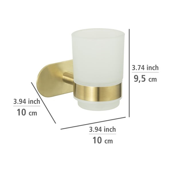 Kuldne seinale paigaldatav klaasist hambaharjatops Orea Gold - Wenko -image-3