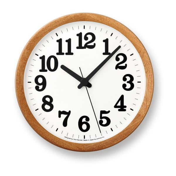 Nástěnné hodiny s hnědým rámem Lemnos Clock Issue, ⌀ 29,8 cm