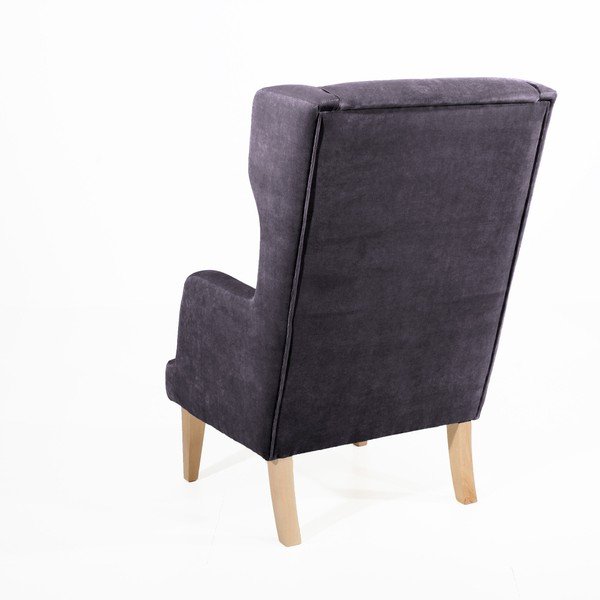 Šedé křeslo ušák Max Winzer Bennet Suede-image-2
