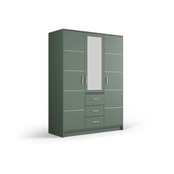 Roheline riidekapp koos peegliga 147x200 cm Burren - Cosmopolitan Design-image-2