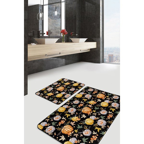Mustad-oranžid vannitoamatid 2 tk 60x100 cm - Mila Home-image-1