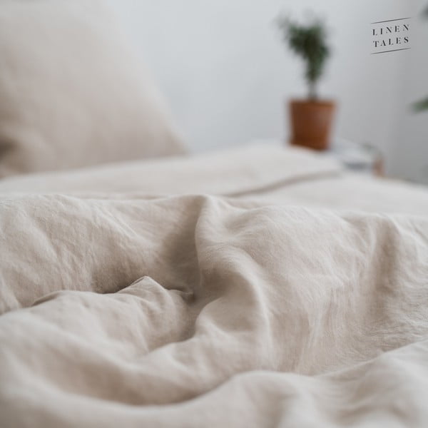 Beež kanepikiust tekikott 200x200 cm Warm Sand – Linen Tales-image-2