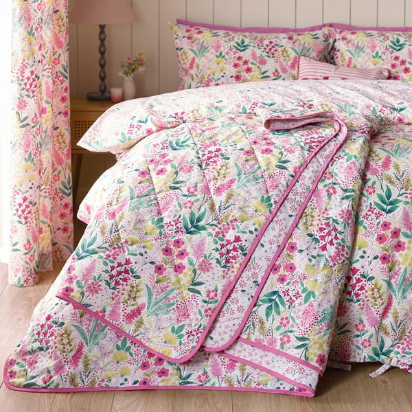 Roosa voodikate 220x230 cm Tilly Floral - Catherine Lansfield-image-1