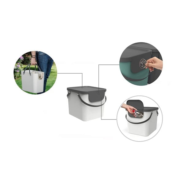 Ringlussevõetud plastist prügikast 40 l Albula - Rotho-image-3