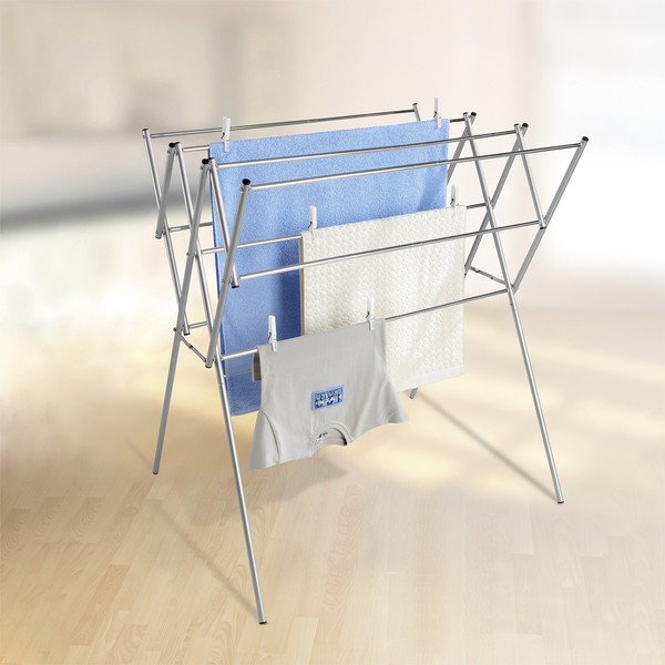 Läikiv hõbedane pesukuivatusrest 8 m - Wenko-image-1