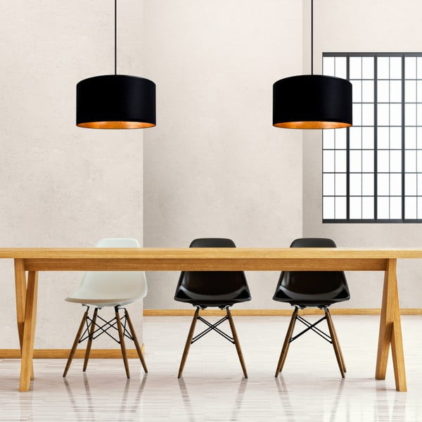 Must kahe varrega ja kuldse sisemusega rippvalgusti , ⌀ 36 cm Mika - Sotto Luce-image-1