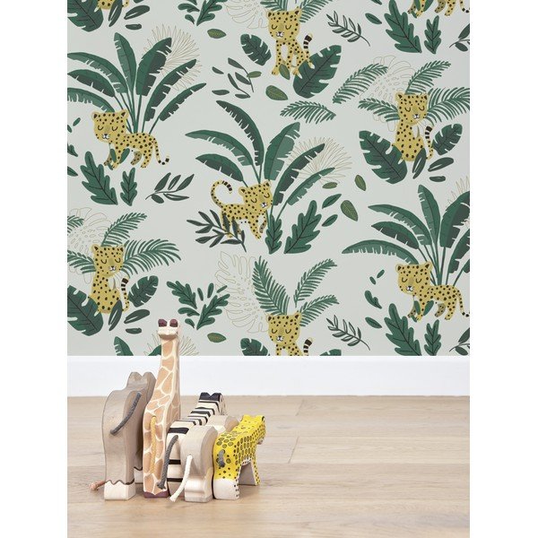 Laste tapeet 10 m x 50 cm Cheetah & Tropical Leaves - Lilipinso-image-1