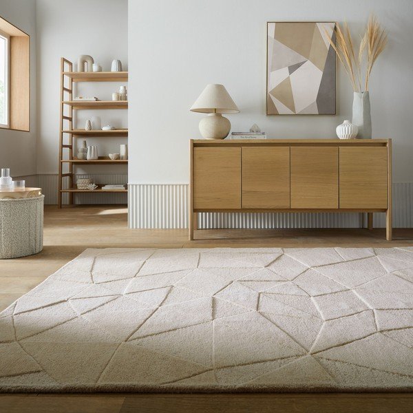Beež käsitsi kootud villane vaip 160x230 cm Shard - Flair Rugs-image-1
