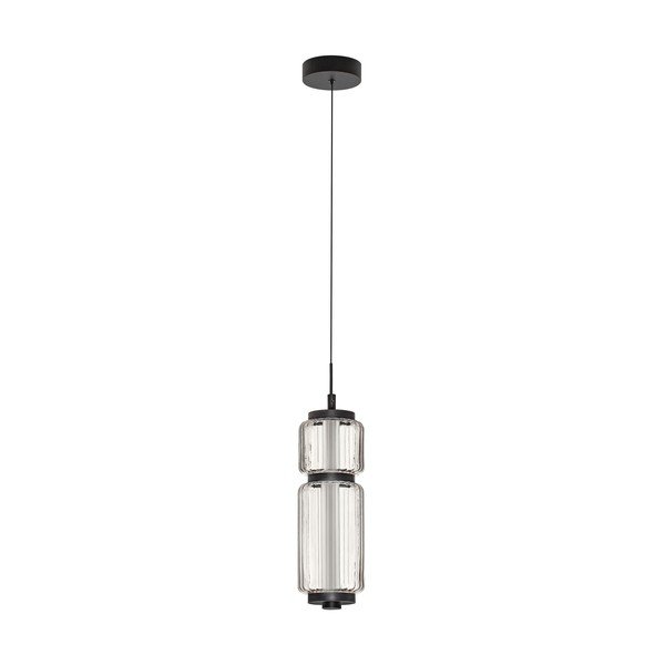 Mattmust klaasist LED-rippvalgusti ø 12 cm Liesa - Nova Luce