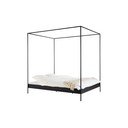 Must terasest kaheinimesevoodi ilma peatsita/varikatusega ja liistudest raamiga 180x200 cm Eton - noo.ma