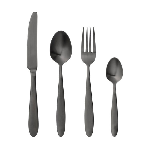 4-osaline musta värvi söögiriistade komplekt Cutlery Eleganza - Bloomingville