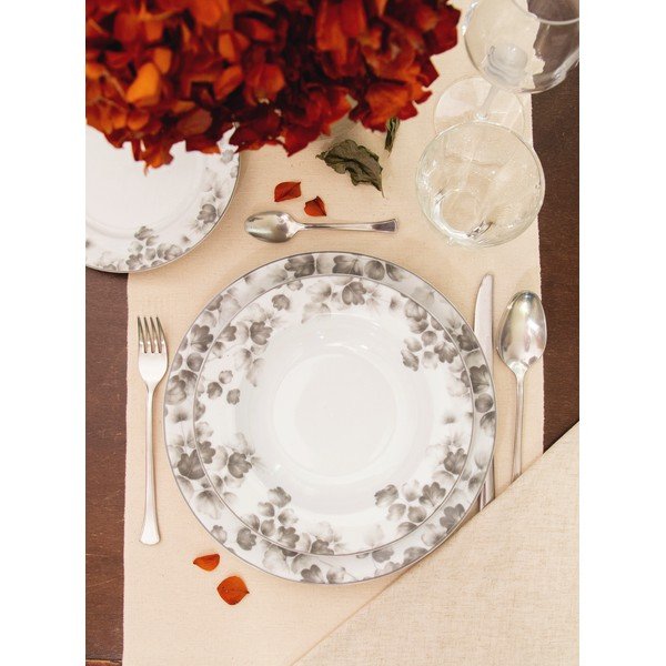 Valged-helehallid portselanist magustoidutaldrikud 6tk komplektis ø 19 cm Foliage gray - Villa Altachiara-image-2