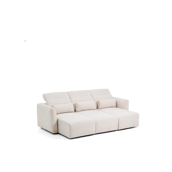 Beež šenillist diivanvoodi 255 cm Lares - Kave Home-image-4