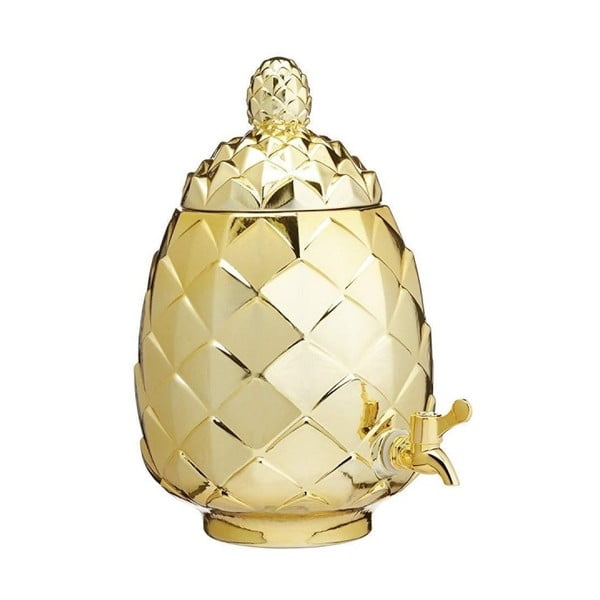 Nádoba zlaté barvy ve tvaru ananasu s pípou Kitchen Craft