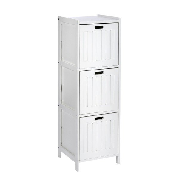 Valge puidust vannitoakapp 3 sahtliga Oslo - Wenko-image-1