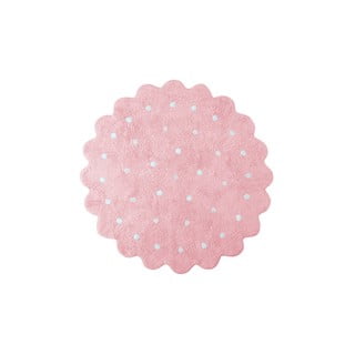 Roosa pestav käsitsi kootud puuvillane laste vaip ø140 cm Little Biscuit Pink - Lorena Canals