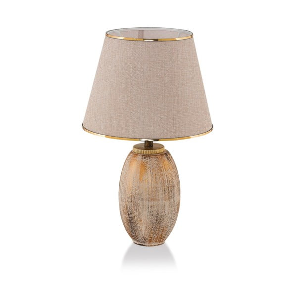 Kreem/kuldne lauavalgusti tekstiilist varjuga (kõrgus 50 cm) - Opviq lights-image-2