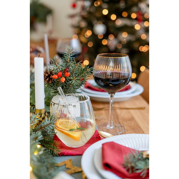 Punased klaasialused 4tk komplektis - Linen Tales-image-3