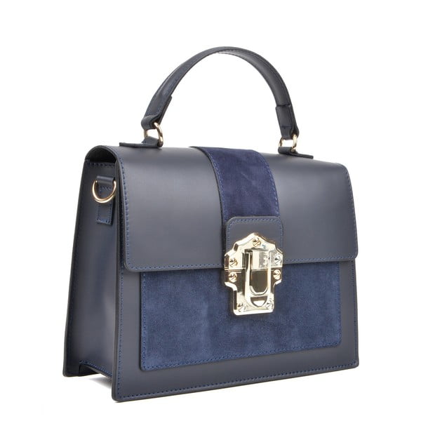 Tumesinine nahast käekott , 22 x 27 cm - Isabella Rhea-image-2