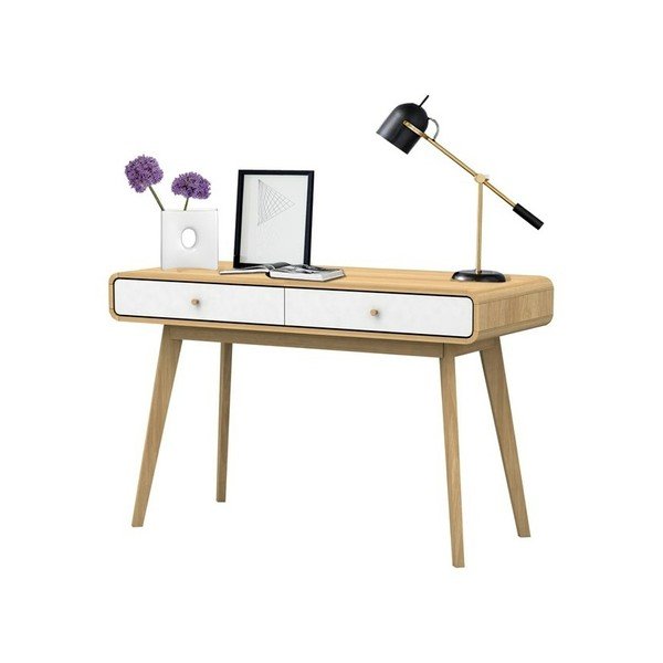 Valge ja pruun kirjutuslaud Caitlin - Støraa-image-2