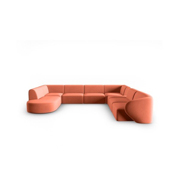 Roosa sametist nurgadiivan (parem nurk/"U"-kujuline) Paolo - Milo Casa