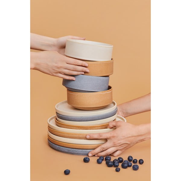 12-osaline oranž kivikeraamikast nõude komplekt Malia - Bonami Selection-image-1