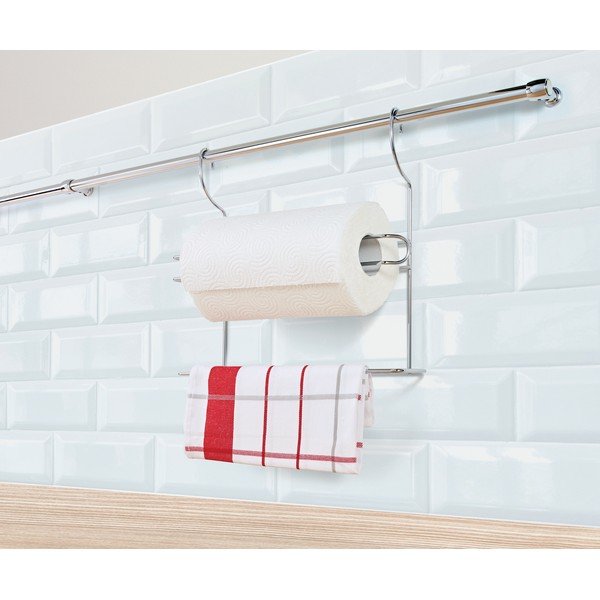 Hõbedane käterätiku hoidja rippuv kroomitud teras Lonardo – Metaltex-image-2