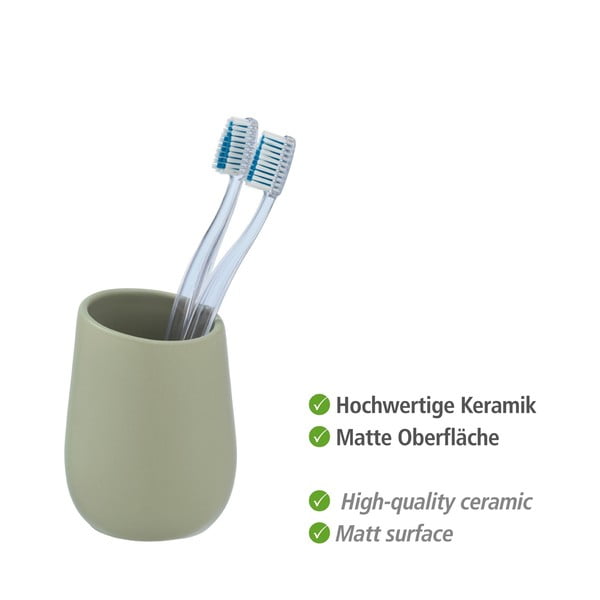 Roheline keraamiline tass hambaharjade jaoks Badi - Wenko-image-4
