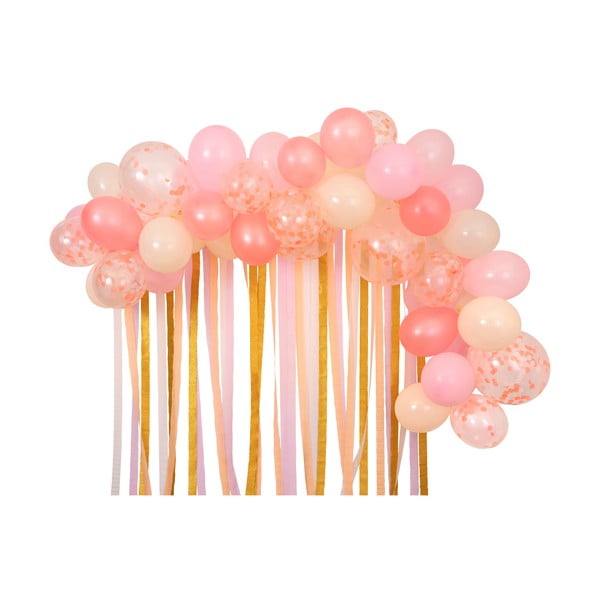 Peotarvikud 50 tk komplektis Pink Balloon Arch & Streamer - Meri Meri