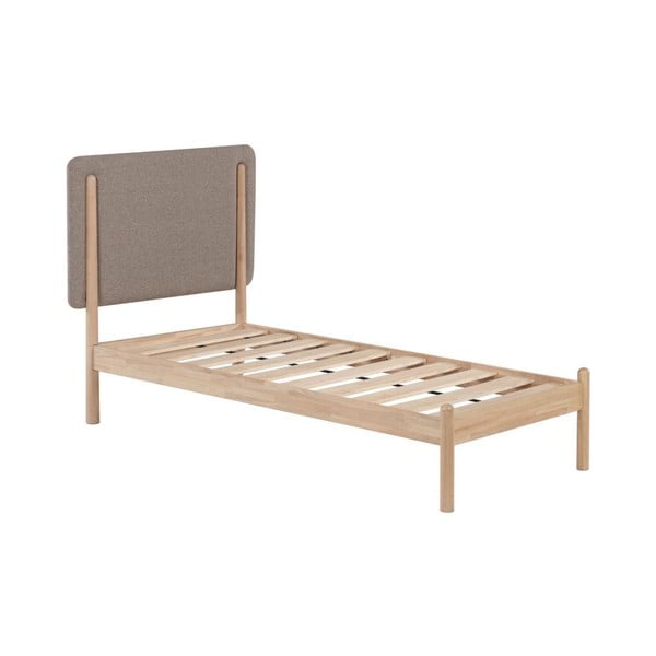 Hall/loomulik kummi puit üheinimesevoodi koos restiga 90x190 cm Shayndel - Kave Home-image-2