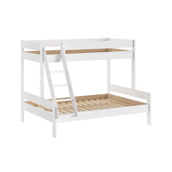 Valge narivoodi liistudest voodipõhjaga 140x200/90x200 cm Primo - Vipack