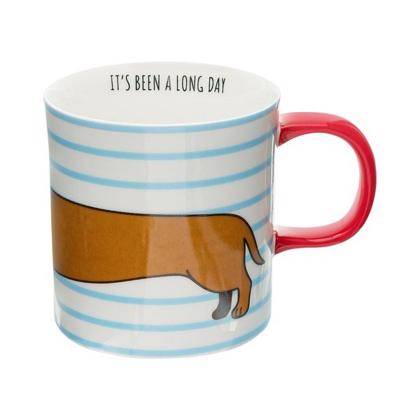Sinakaspruun portselanist kruus 300 ml Sausage Dog - Sass & Belle-image-3
