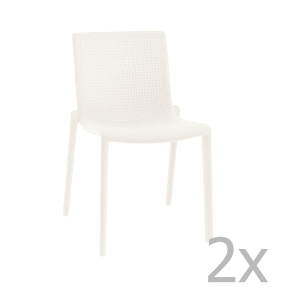 Sada 2 bílých zahradních židlí Resol Beekat Simple