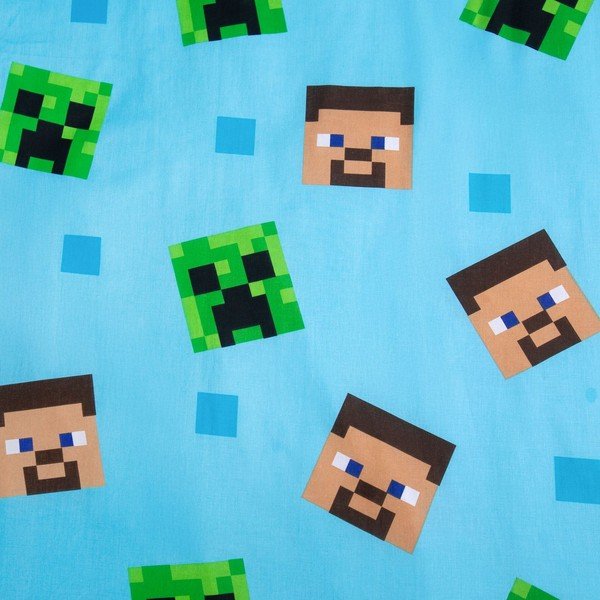 Puuvillane laste voodipesu helendava efektiga üheinimesevoodile 140x200 cm Minecraft "Jungle Fight" - Jerry Fabrics-image-4
