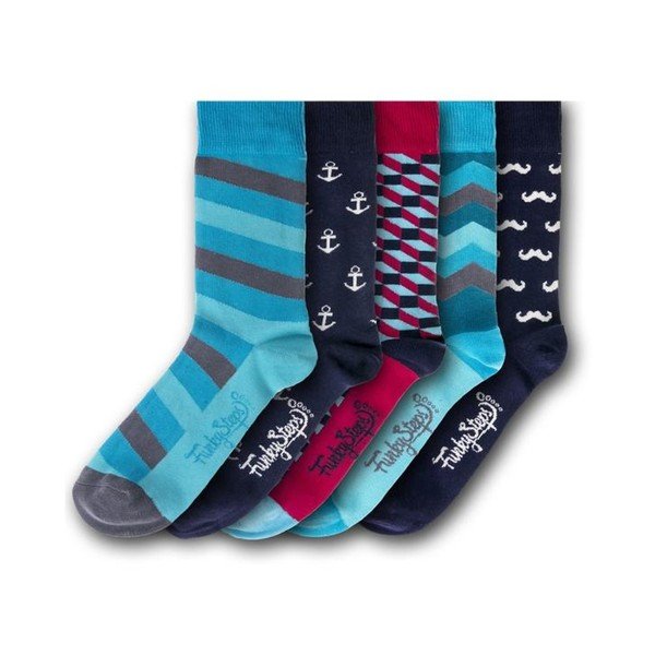 Sada 5 párů ponožek Funky Steps Anchor, velikost 39 – 45