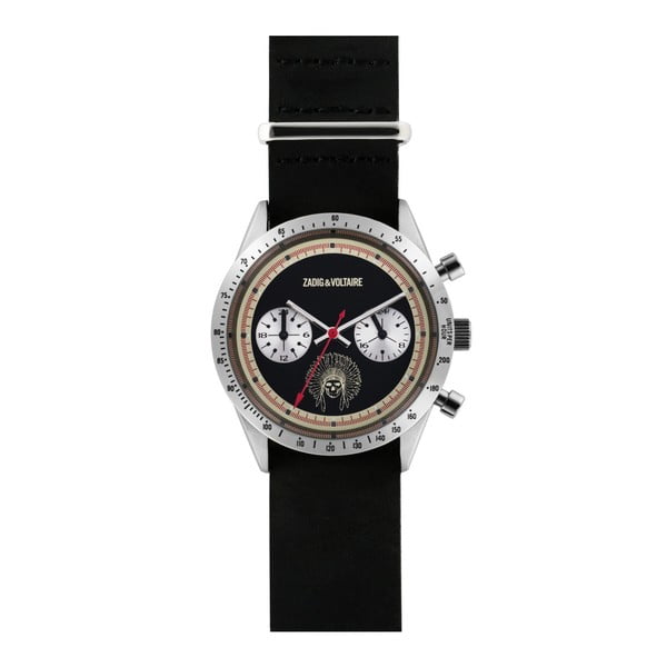 Pánské černé hodinky s motivem lebky Zadig & Voltaire Bonitto