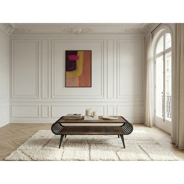 Kohvilaud naturaalses värvitoonis tammepuust pealispinnaga 60x120 cm Billie - Bobochic Paris-image-2