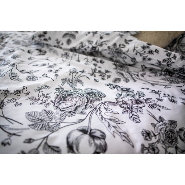 Must-valge puuvillane voodipesu Lill, 140 x 200 cm Ema - Cotton House-image-3
