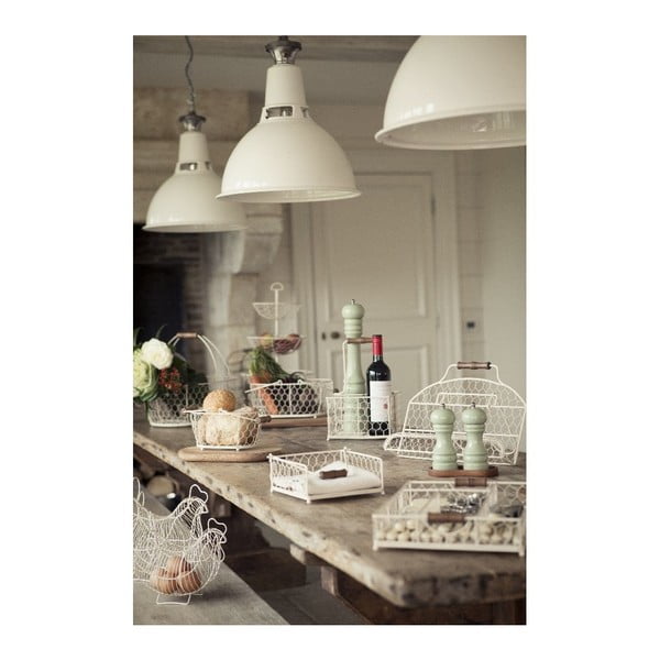 Valge metallkorv , 29 x 21 cm Provence - T&G Woodware-image-1