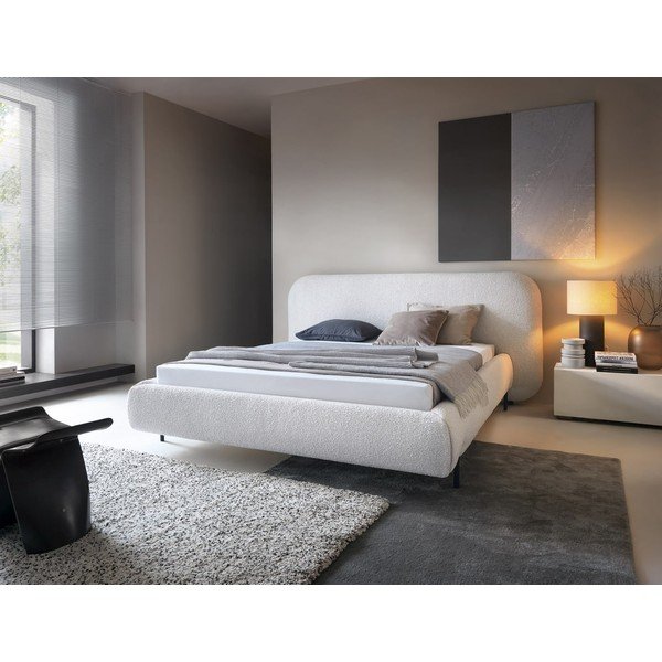 Beež polsterdatud kaheinimesevoodi koos panipaiga ja voodipõhjaga 140x200 cm Pointt - ELTAP-image-1