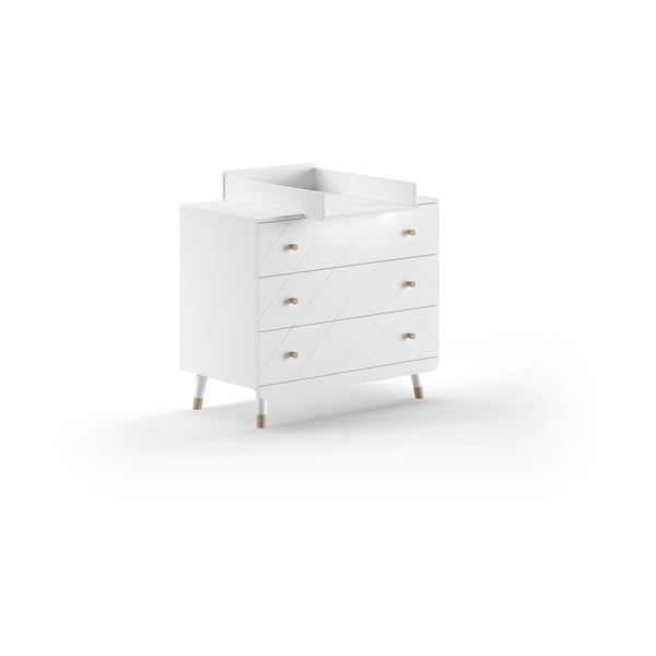 Valge laste kummut koos mähkimisalusega 100x100x74 cm Billy - Vipack