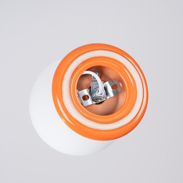 Oranž keraamiline laelamp klaasist varjuga, ø 12 cm Farsa - Sollux-image-4