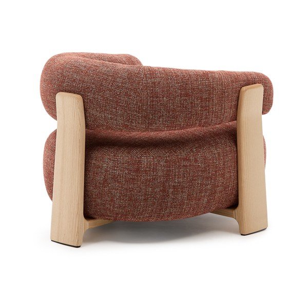 Terrakottapunane šenillist tugitool Granite - Kave Home-image-4