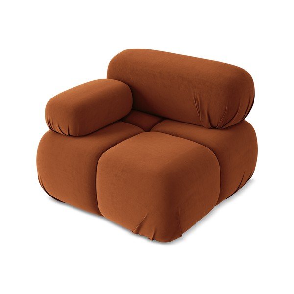 Oranž sametist diivanimoodul (vasakpoolne nurk) Lokua - Makamii-image-2