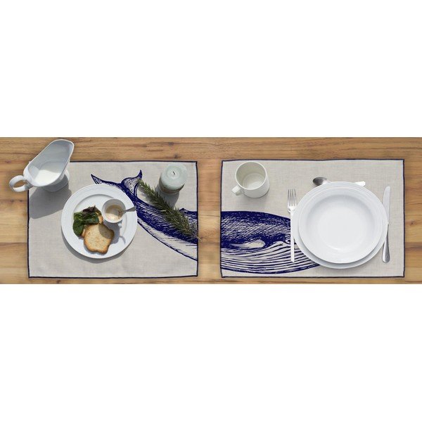 2 taldriku komplekt Sinine vaal, 45 x 30 cm - Madre Selva-image-1